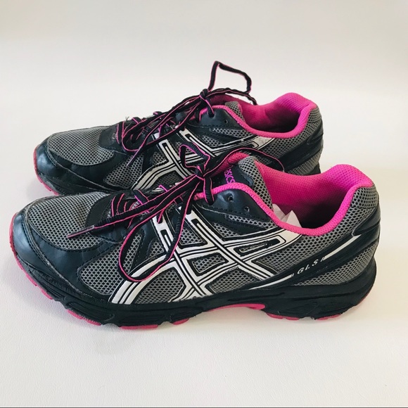 Asics Shoes - Asics Black Running Shoes Breathable Mesh Pink 9